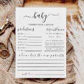 Moderne Babyvoorspellingenkaart Baby Shower Spel, Kaart