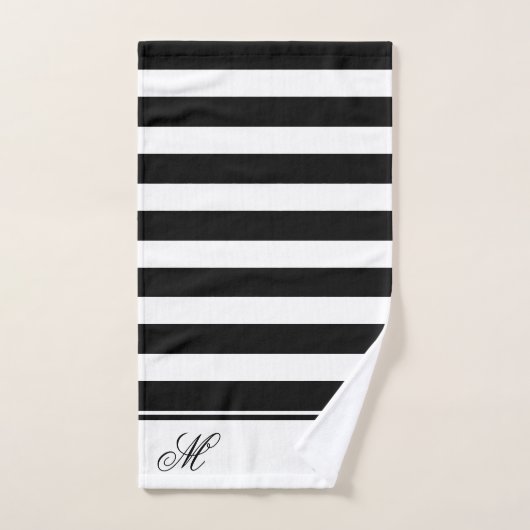 Moderne badkamer B met zwarte en witte strepen Bad Handdoek (Handdoek)