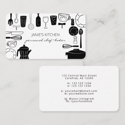 Moderne bakken- en koelapparatuur visitekaartje (Voorkant / Achterkant)