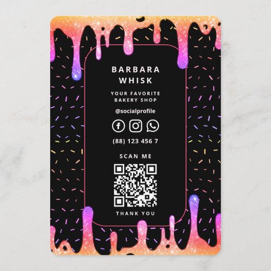 Moderne Bakker Catering Decorateur Druppel Regenbo Menu (Achterkant)