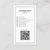 Moderne bakkerij aangepaste foto QR-code Visitekaartje (Achterkant)