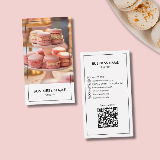 Moderne bakkerij aangepaste foto QR-code Visitekaartje