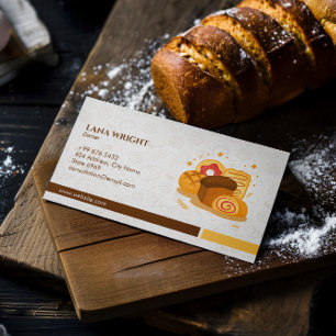 Moderne bakkerij bruin elegant visitekaartje
