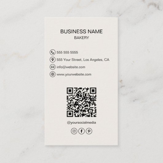 Moderne Bakkerij Custom Photo Visitekaartje (Achterkant)