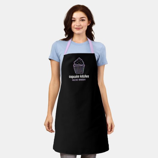 moderne bakkerij genaamd iridescent cupcake schatt schort (Gedragen)