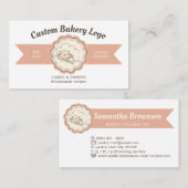 Moderne bakkerij Pet, gebak, Logo Visitekaartje (Voorkant / Achterkant)