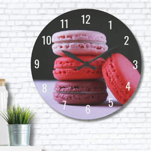 Moderne Bakkerij Roze Franse Macaron Grote Klok