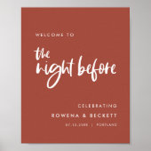 Moderne baksteen Welcome to the night before Poster (Voorkant)