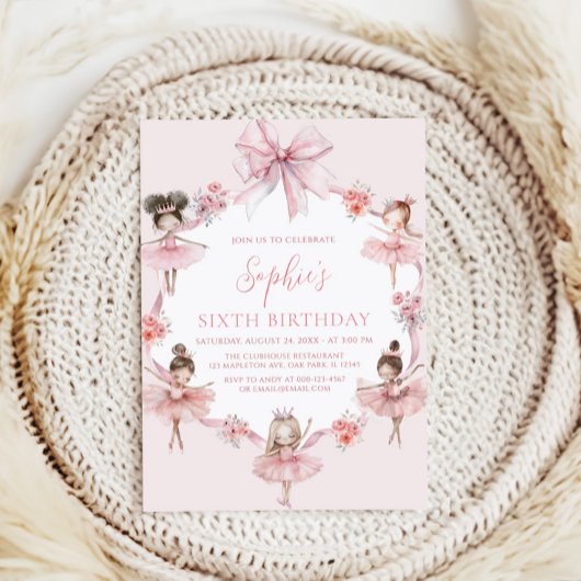 Moderne ballerina balletdanseres meisje verjaardag kaart