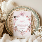 Moderne ballerina balletdanseres meisje verjaardag kaart