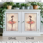 Moderne ballerina, glitter en Stippen DN4L Decoupa Tissuepapier