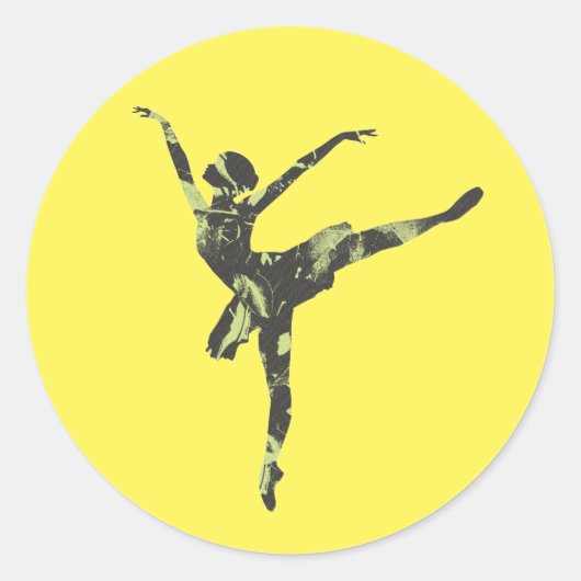 Moderne balletdanser moderne dans ronde sticker (Voorkant)