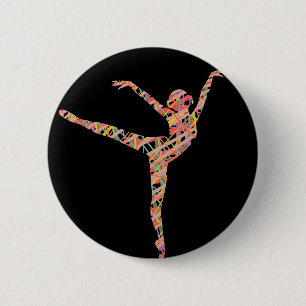 moderne balletdanseres ronde button 5,7 cm