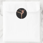 moderne balletdanseres ronde sticker (Tas)