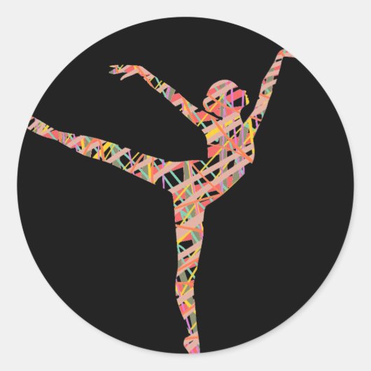 moderne balletdanseres ronde sticker (Voorkant)