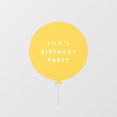 Moderne ballon | Gele kinderen Birthday Party Name Raamsticker (Vel)