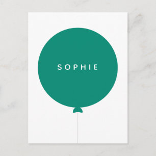 Moderne Ballon Naam Groen Minimalistisch Stijlvo Briefkaart