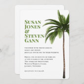 Moderne band palm bold Typography Simple Wedding Kaart (Voorkant / Achterkant)