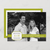 Moderne band Save the Date Briefkaart (Limoen) (Voorkant / Achterkant)