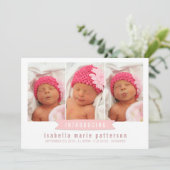 Moderne banner Baby Girl Foto geboorteaankondiging Aankondiging (Staand voorkant)