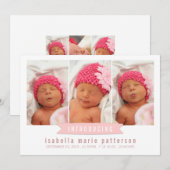 Moderne banner Baby Girl Foto geboorteaankondiging Aankondiging (Voorkant / Achterkant)