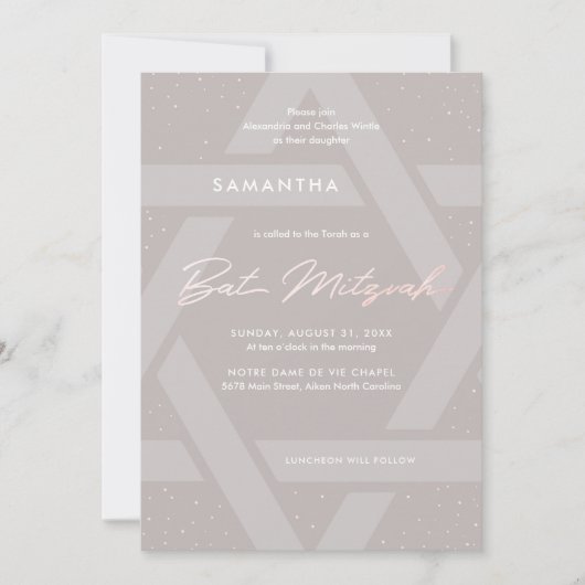 Moderne Bar Mitswa Uitnodiging (Voorkant)