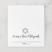 Moderne Bar Mitzvah Custom Place Card (Buitenkant ongevouwen)