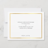 MODERNE BAR MITZVAH dank u gouden vlek donkerblauw Bedankkaart (Achterkant)