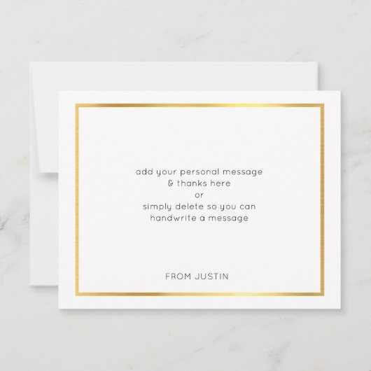 MODERNE BAR MITZVAH dank u gouden vlek donkerblauw Bedankkaart (Achterkant)