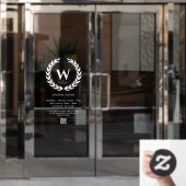 Moderne Barbershop Openingstijden Onderteken Monog Raamsticker (Kantoordeur)