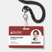 Moderne barcode personeel werknemer ID Badge (Voorkant met koord)