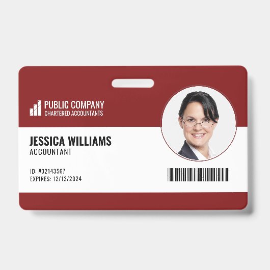 Moderne barcode personeel werknemer ID Badge (Voorkant)