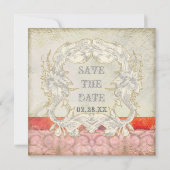 Moderne  barokke zwemmen, sparen de Datum Save The Date (Achterkant)