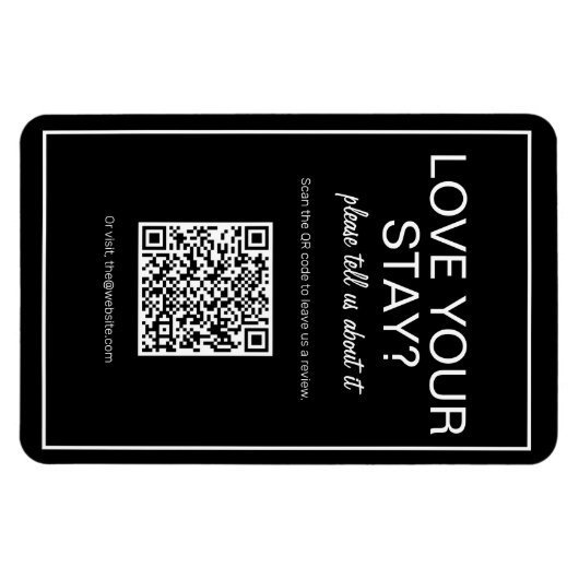 Moderne Basic Black Digital QR Code Review Magnet Magneet (Horizontaal)
