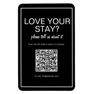 Moderne Basic Black Digital QR Code Review Magnet Magneet