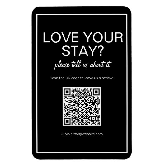 Moderne Basic Black Digital QR Code Review Magnet Magneet (Verticaal)