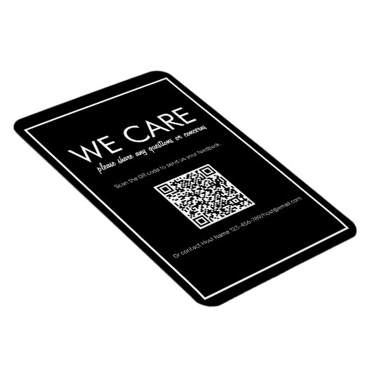 Moderne Basic Black QR Code Feedback Magnet Magneet (Rechterzijde)