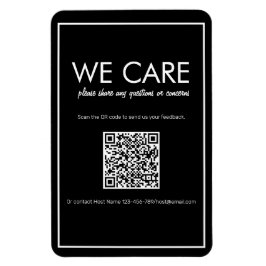 Moderne Basic Black QR Code Feedback Magnet Magneet