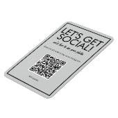 Moderne Basic Gray Social Media QR-code Magnet Magneet (Linkerzijde)