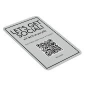 Moderne Basic Gray Social Media QR-code Magnet Magneet (Rechterzijde)