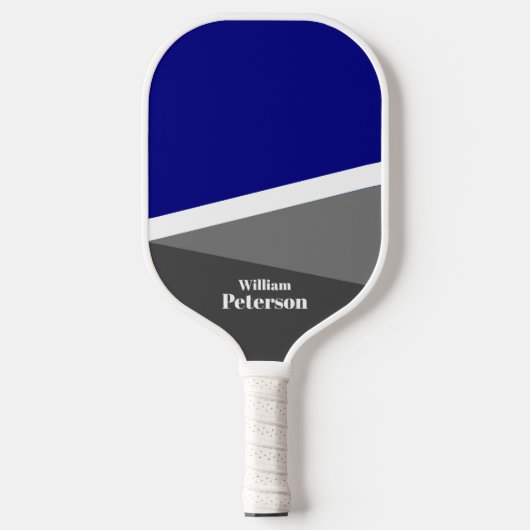 Moderne Basic Marine Blauw Grijs Shades Custom Naa Pickleball Paddle (Voorkant)