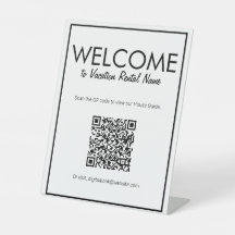 Moderne Basic White Digital QR Code Welkomstteken