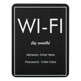 Moderne Basic - zwart Wi-Fi-gastteken Deurbordjes