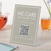 Moderne basis-beige QR-code Feedbackteller Reclamebord Met Voetstuk (Insitu)