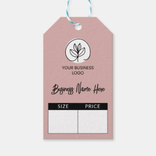 Moderne Basis Stof Roze Maat & Prijslabel Cadeaulabel
