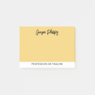 Moderne Basis Zachte Gele Naam & Beroep Post-it® Notes