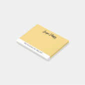 Moderne Basis Zachte Gele Naam & Beroep Post-it® Notes (Schuin)