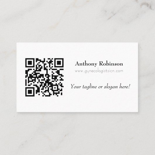 Moderne basislijn legant en QR-code Visitekaartje (Achterkant)