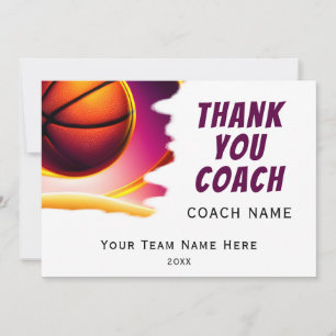 Moderne Basketbal Bal Dank Coach Bedankkaart