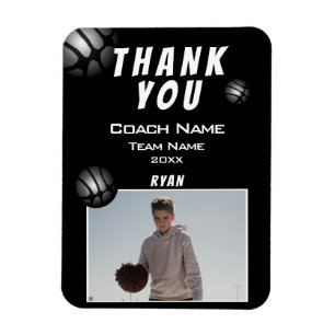 Moderne Basketbal Bal Foto Bedankt Coach Magneet